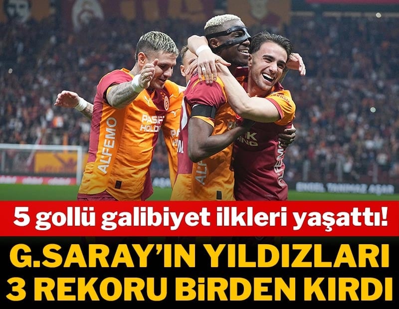 Galatasaray 5 gol attı, Osimhen ve Icardi ilkleri yaşadı!