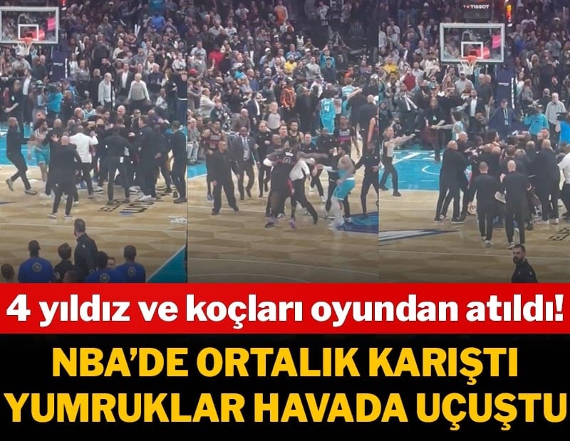 NBA'de yumruklar havada uçuştu! 4 yıldız oyundan atıldı