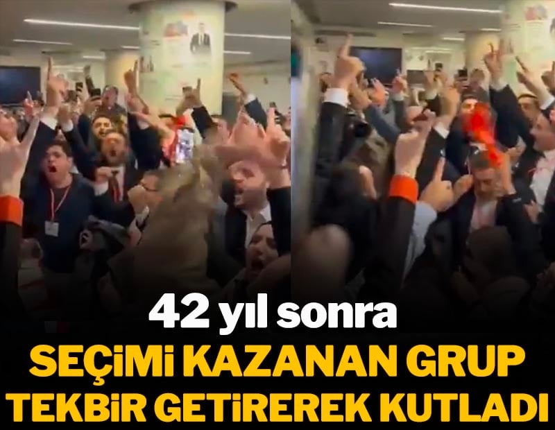 42 yıl sonra oda seçimini kazanan AKP'li grup tekbirlerle kutladı