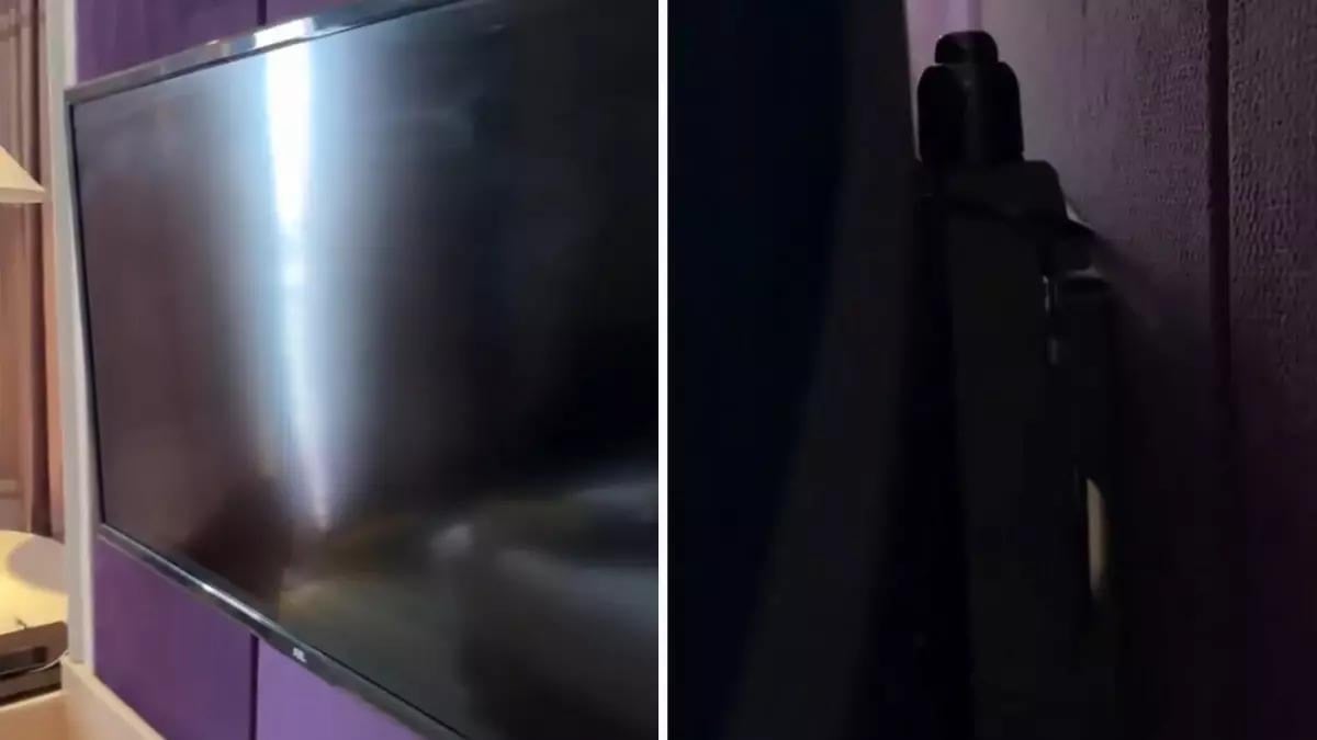 Otel odasında, televizyonun arkasına baktı, hayatının şokunu yaşadı