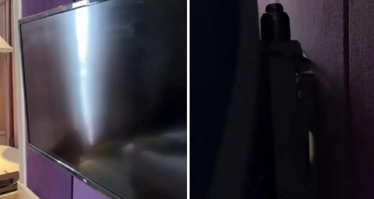 Otel odasında, televizyonun arkasına baktı, hayatının şokunu yaşadı