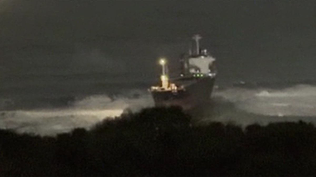 Kargo gemisi Sarıyer'de karaya oturdu