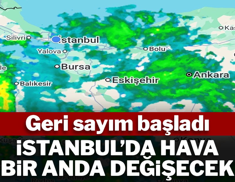 Geri sayım başladı! İstanbul’da hava bir anda değişecek: Sağanak ve fırtına kapıda