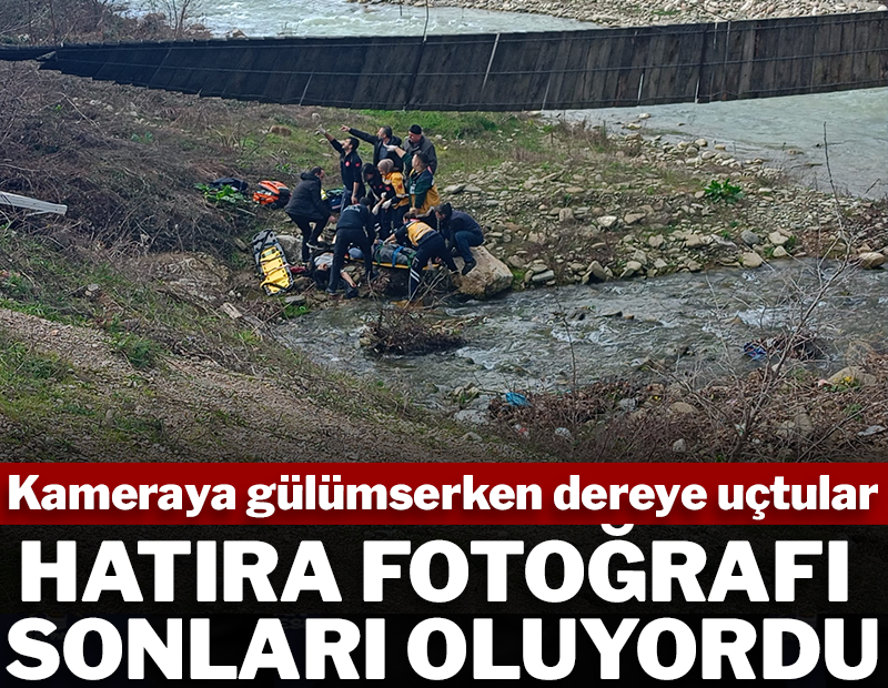 Fotoğraf çekilirken dehşeti yaşadılar: Devrilen köprüden Karasu Çayı'na uçtular