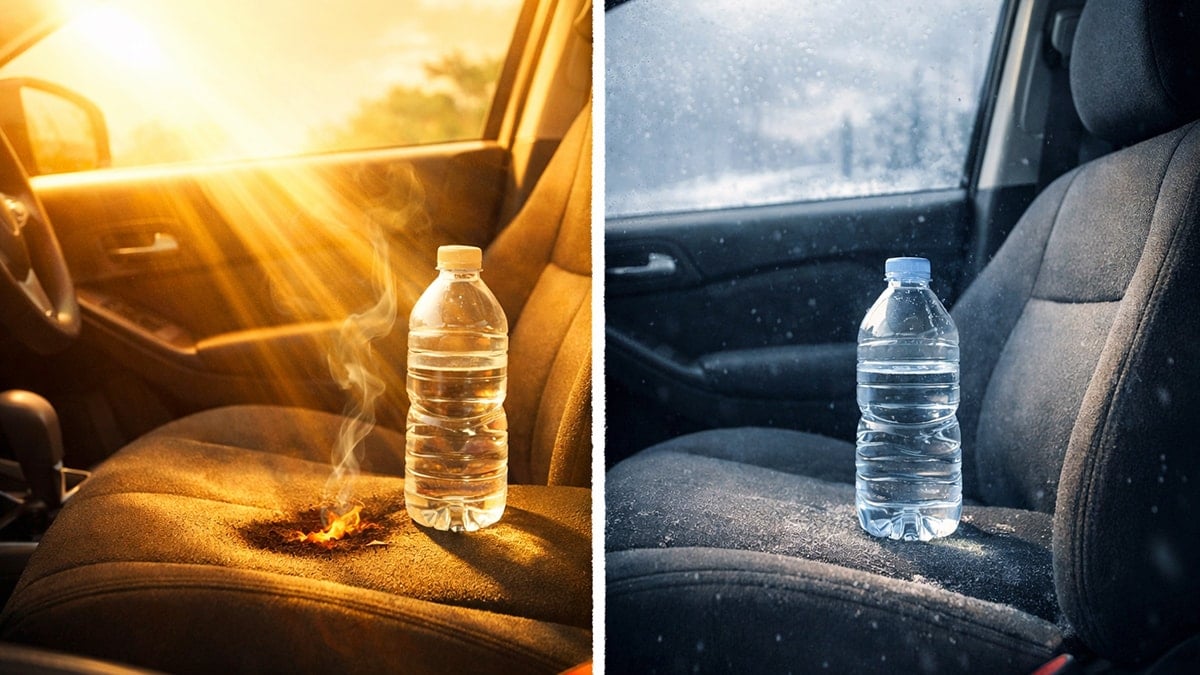 Aracınızda sakın pet şişeyle su bırakmayın
