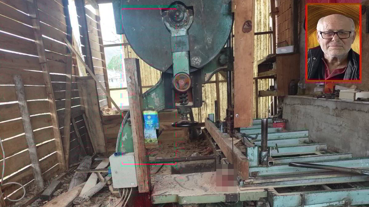 Başı testereye sıkışmış halde ölü bulundu