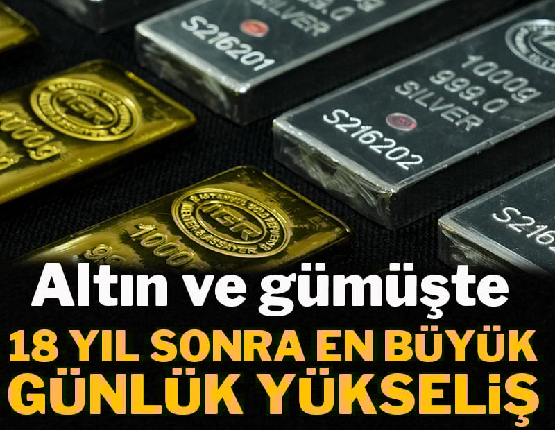 Altın ve gümüşte 18 yıl sonra en büyük günlük yükseliş