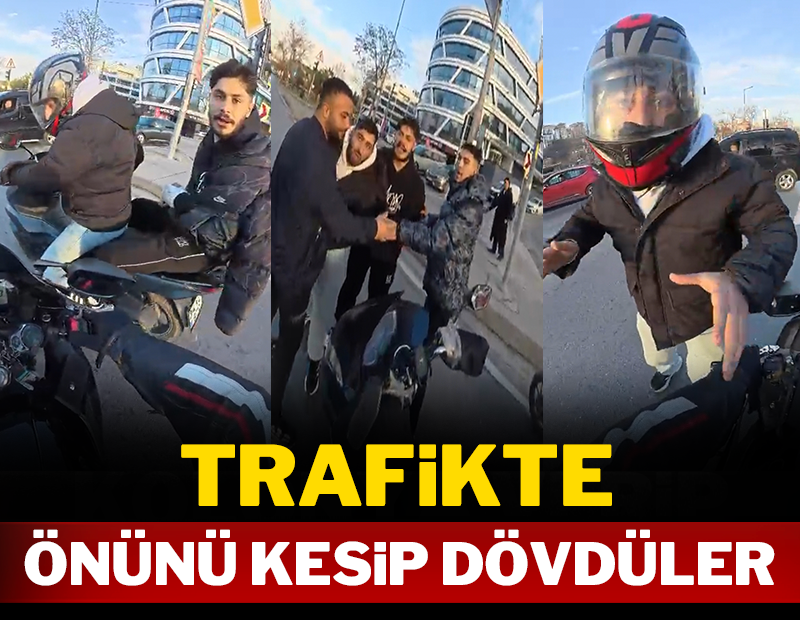 Trafikte önünü kesip dövdüler!