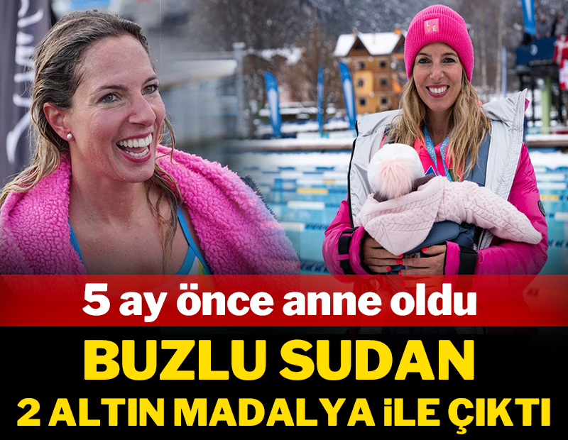 5 ay önce anne oldu: Buzlu sudan 2 altın madalya ile çıktı!