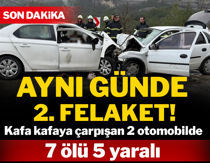 Burdur'da iki otomobil kafa kafaya çarpıştı; 7 ölü, 5 yaralı