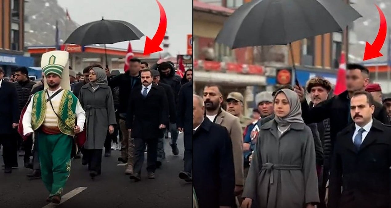 Kaymakam, koruma polisine şemsiye taşıttı!