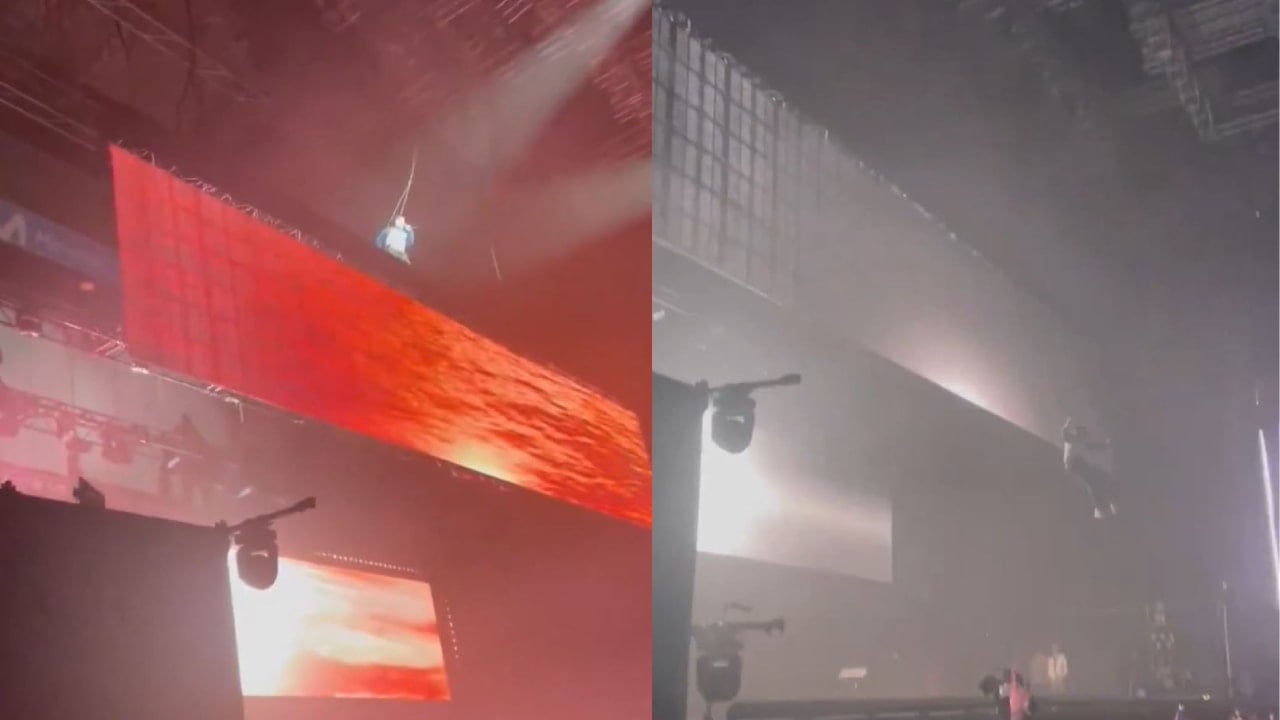 Ünlü şarkıcı sahnede 20 metre yükseklikten düştü!