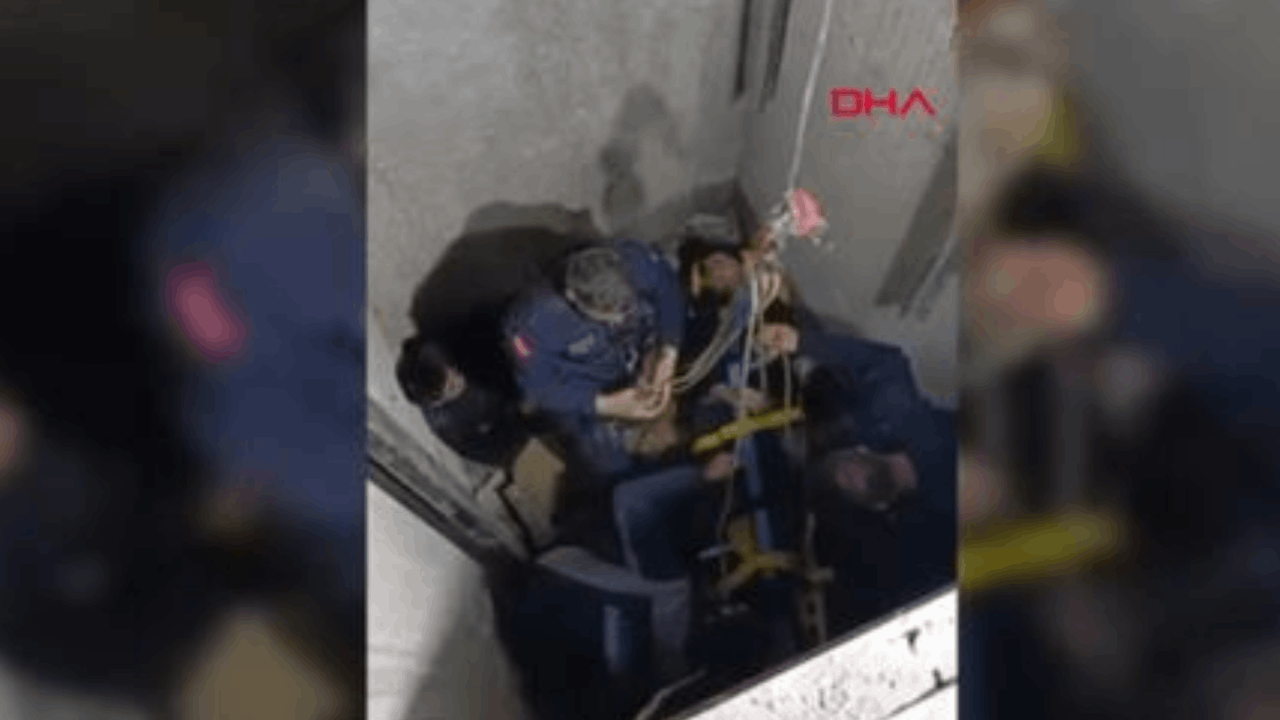 İnşatta feci kaza: 2 işçi havalandırma boşluğuna düştü!