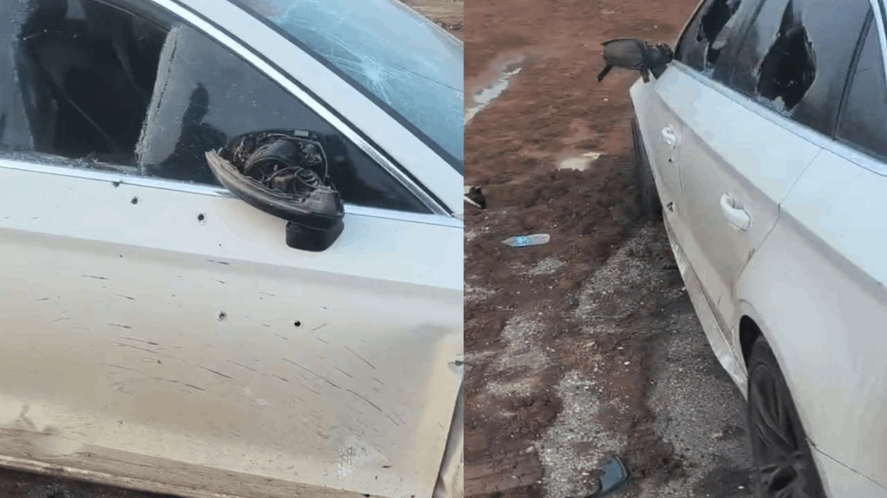 Alkol alıp kaza yaptıkları otomobili kurşunladılar