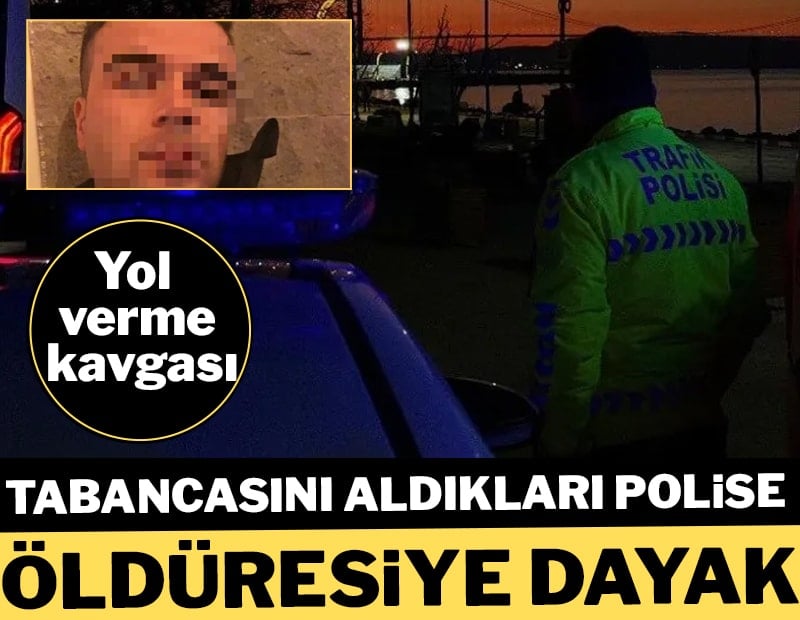 Trafikte dehşet: Genç polise öldüresiye darp! Tabancasını aldılar