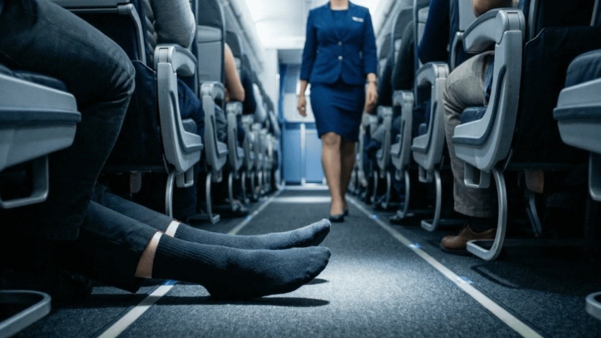 Uçağa asla siyah renk çorapla binmeyin