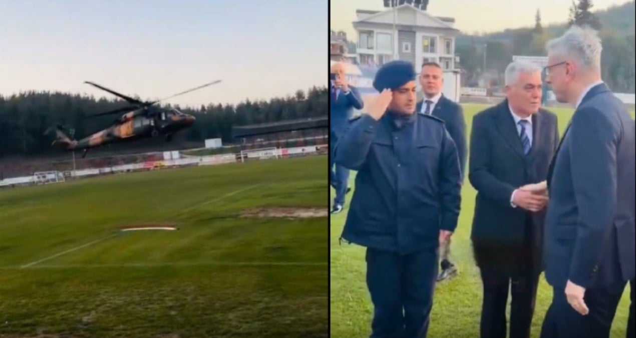 Sağlık Bakanı iftar açmaya helikopterle gitti