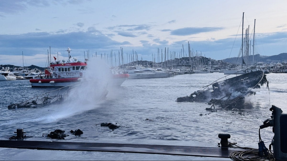 Bodrum marinada yangın: 7 motoryat alev alev yandı