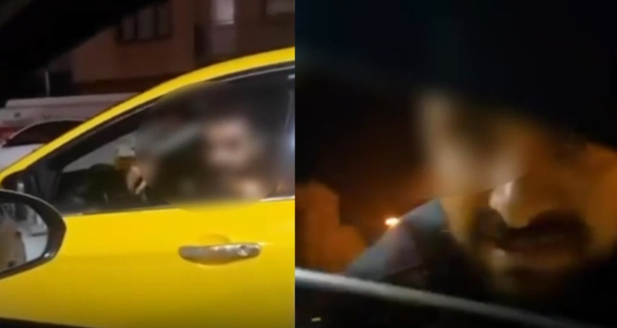 Taksideki kadın kabusu yaşadı: Taksici araçtan indi terör estirdi