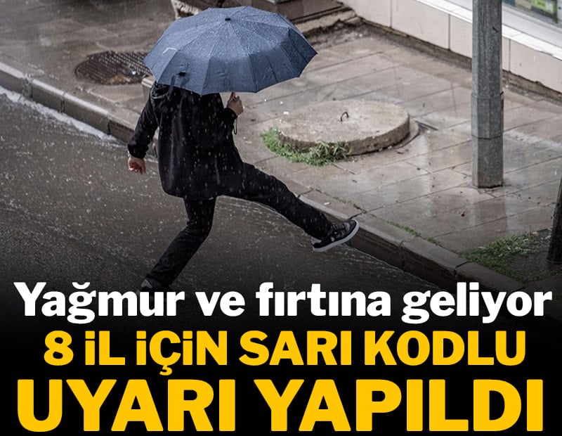 8 il için sarı kodlu uyarı yapıldı: Yağmur ve fırtına geliyor