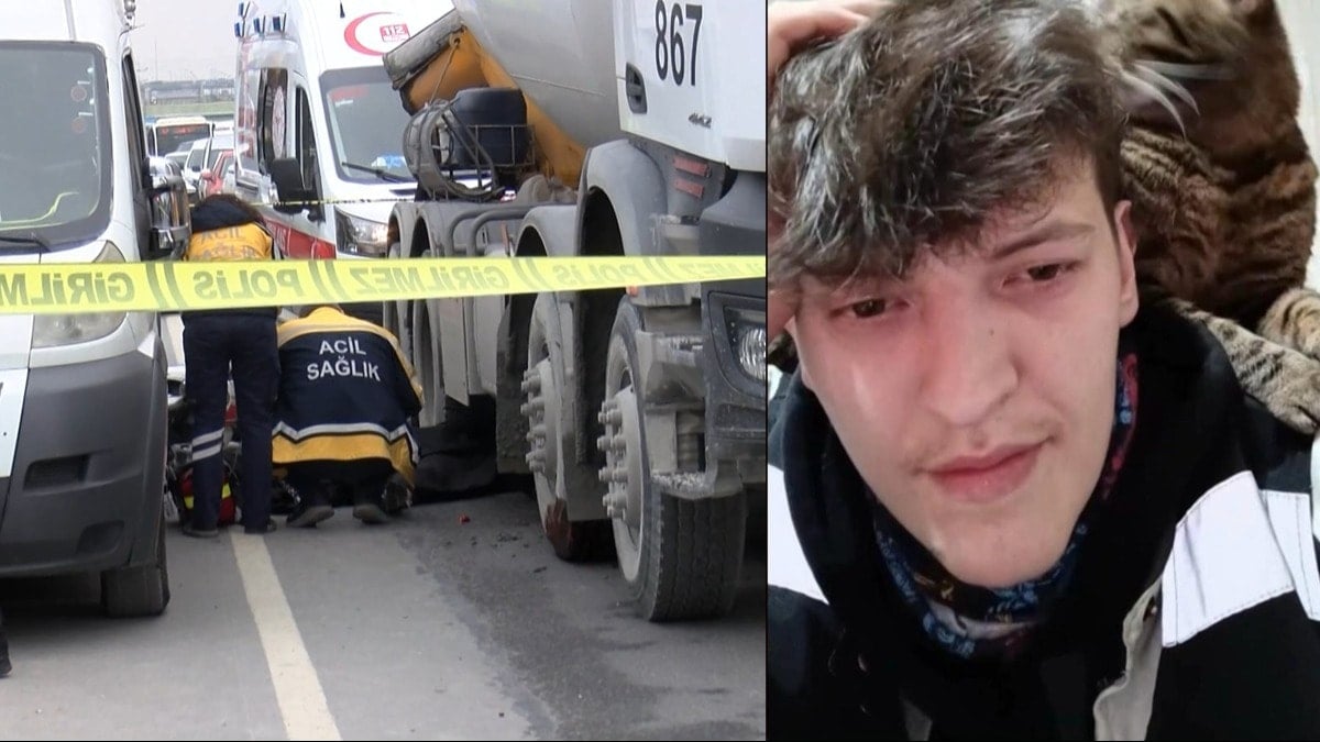 Korkunç kaza: Minibüse çarptıktan sonra üzerinden beton mikseri geçen motosikletli öldü