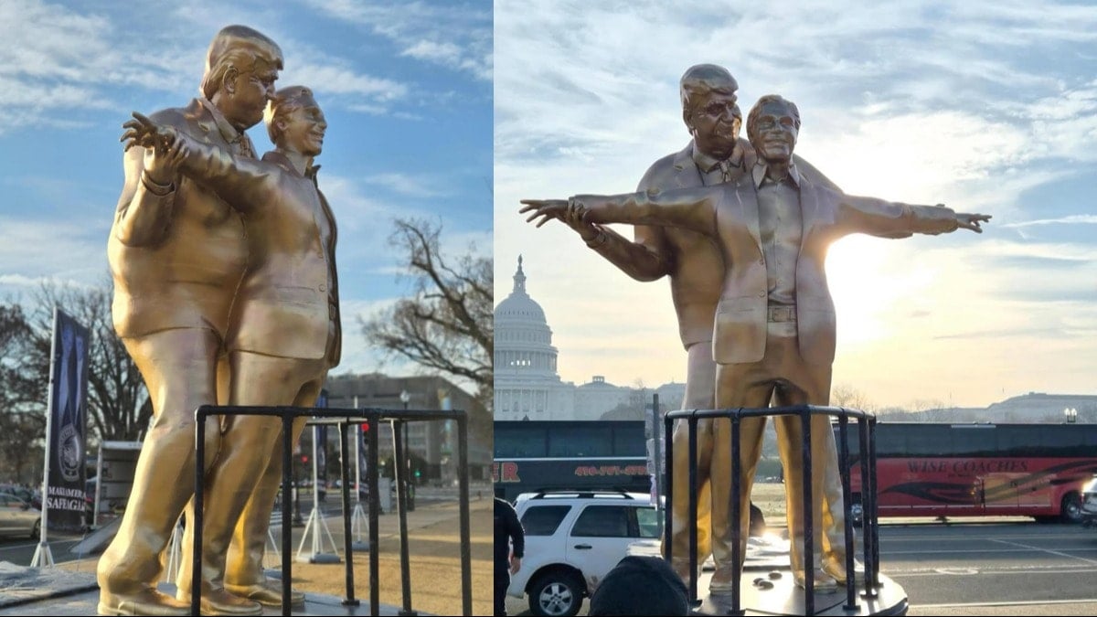 Washington’da Titanik göndermeli Trump-Epstein heykeli
