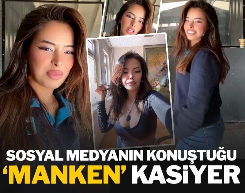 Sosyal medyanın konuştuğu 'manken' kasiyer