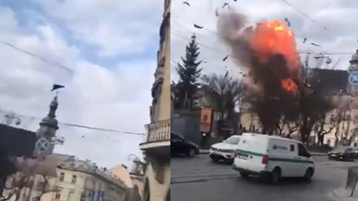 Rus İHA’sı Lviv’i vurdu: Patlama anları kameraya alındı