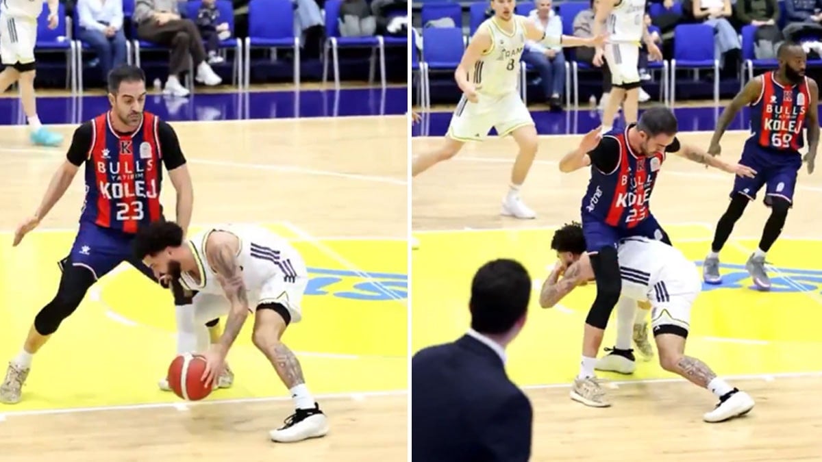 Fenerbahçeli basketbolcudan akılalmaz sayı! Rakibinin bacak arasından geçti