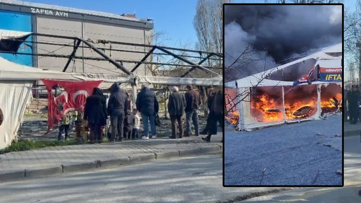 Arnavutköy’de iftar çadırında çıkan yangın söndürüldü