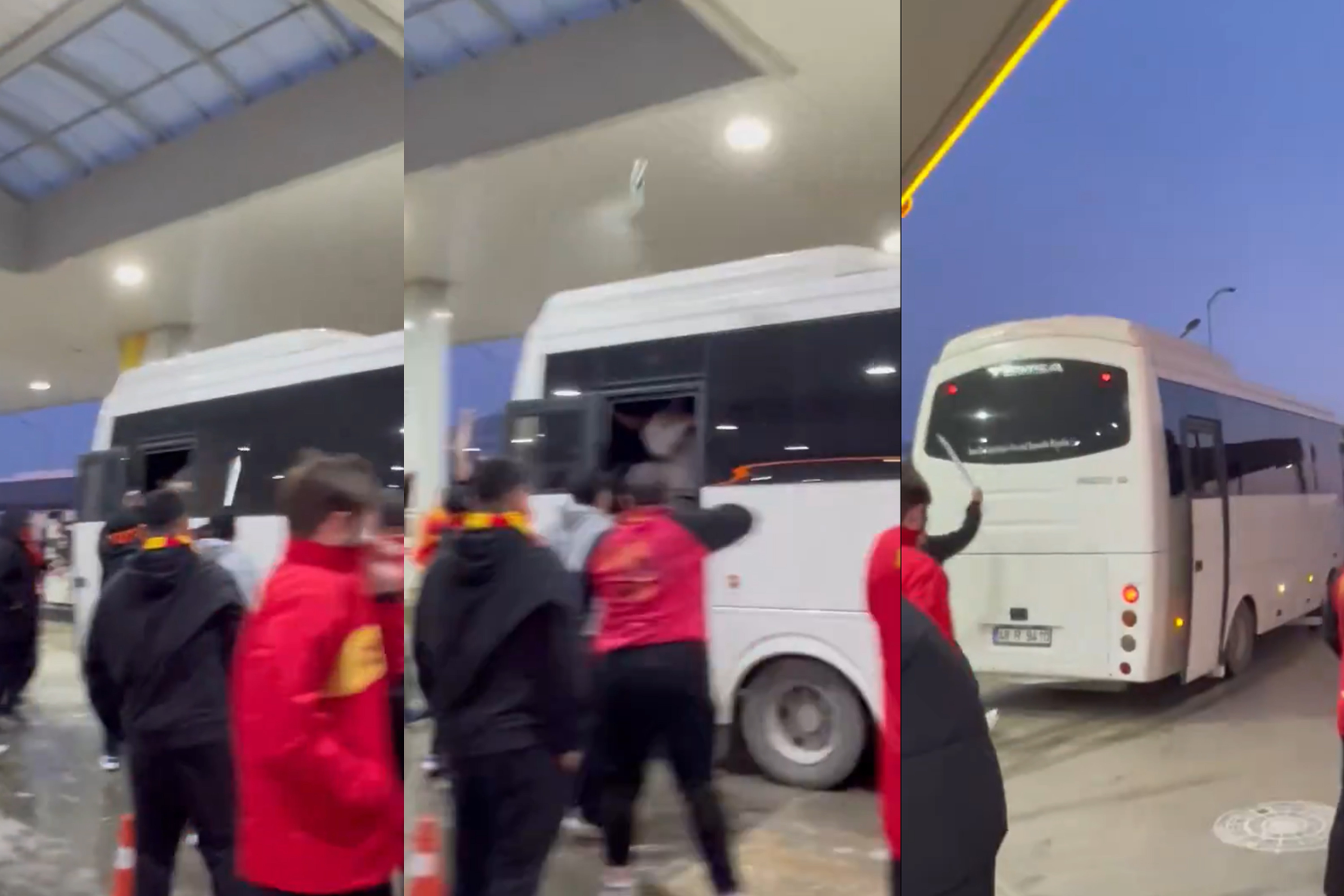 Derbi yolunda saldırıya uğradılar! Beşiktaşlı taraftarlara kılıç çektiler