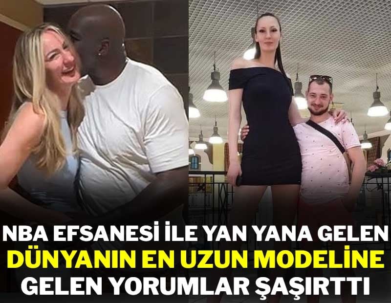 Dünyanın en uzun modeli ve NBA efsanesi yan yana: Boylarıyla herkesi şaşırttılar!