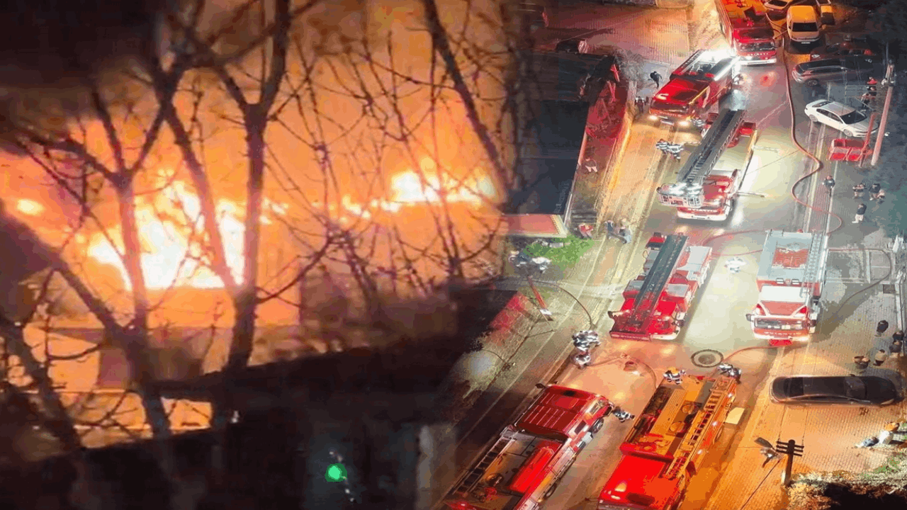 Kocaeli’de yangın: 2 katlı bina yandı