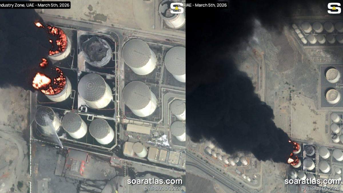 İran'ın BAE'de vurduğu rafinerilerin uydu görüntüleri paylaşıldı