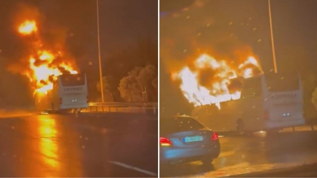 Esenler'de seyir halindeki yolcu otobüsü alev topuna döndü