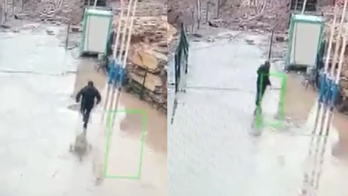 Ölümden kaçış kameraya böyle yansıdı