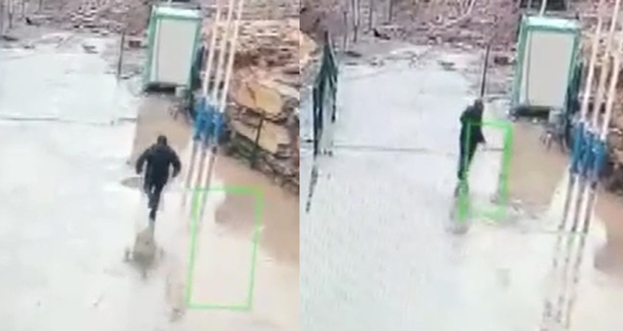 Ölümden kaçış kameraya böyle yansıdı