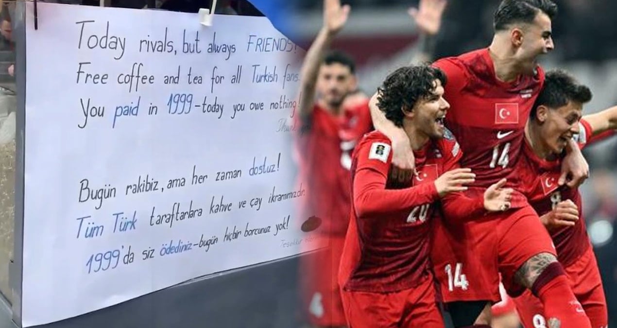 Kosova'da Türk taraftarlar için asılan yazı gündem oldu