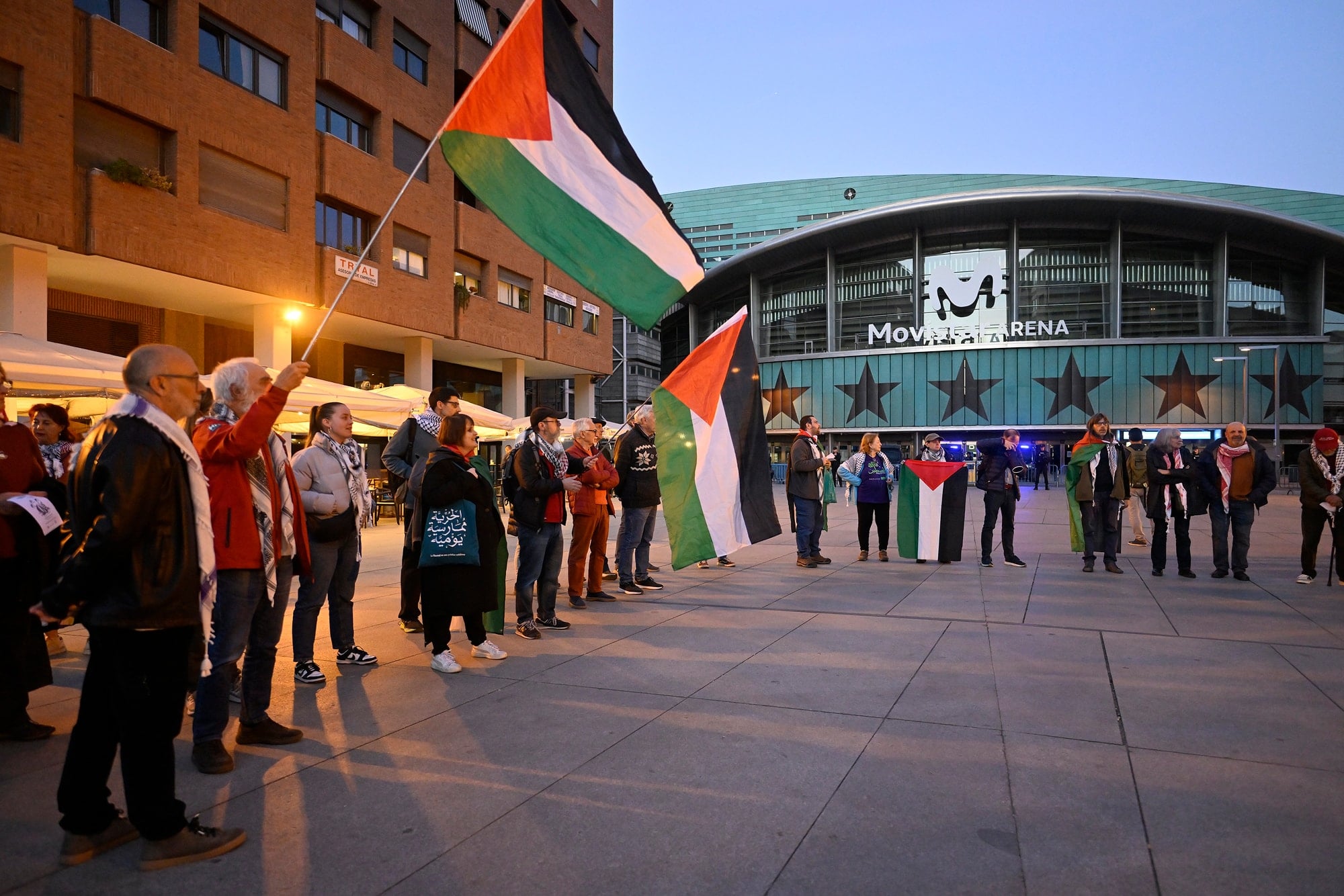 EuroLeague maçı öncesi Filistin'e destek gösterisi