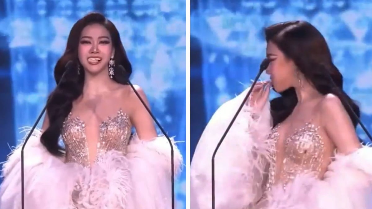 Güzellik yarışmasında tarihe geçen an: Yarışmacının diş plakları ağzından fırladı