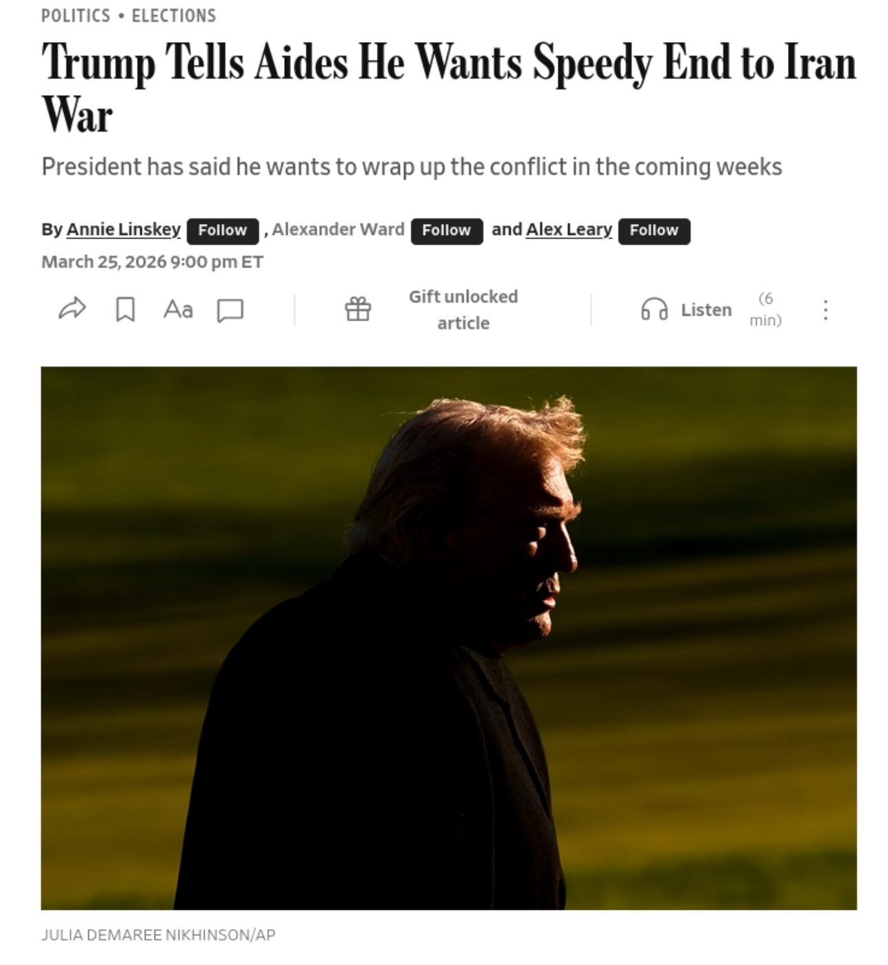 Trump bir öyle, bir böyle deyince dünyaca ünlü WSJ'nin bile kafasını karıştı