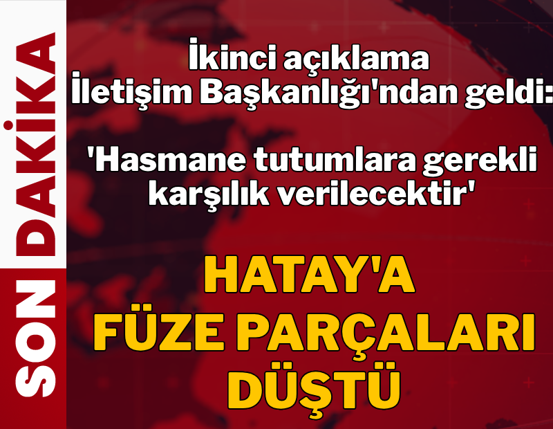 Hatay'a balistik füze parçaları düştü!