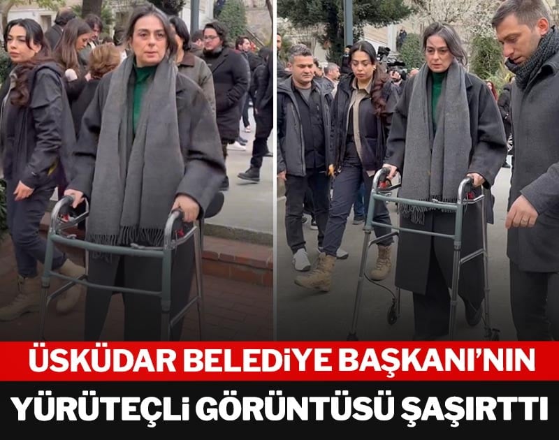 Üsküdar Belediye Başkanı'nın yürüteçli görüntüsü şaşırttı