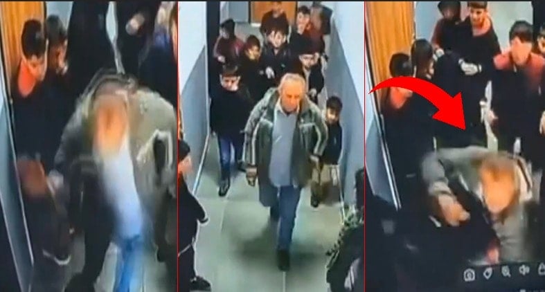 Okul basan veli küçücük çocuğu tekme tokat dövdü!