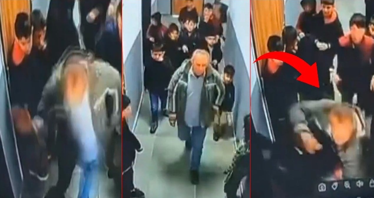 Okul basan veli küçücük çocuğu tekme tokat dövdü!