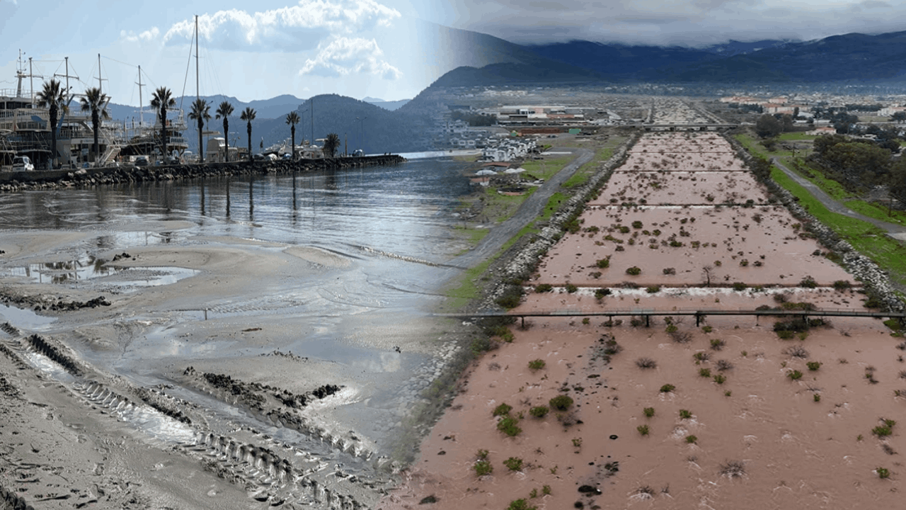 Akyaka'da deniz çekildi; Köyceğiz Gölü de normale döndü