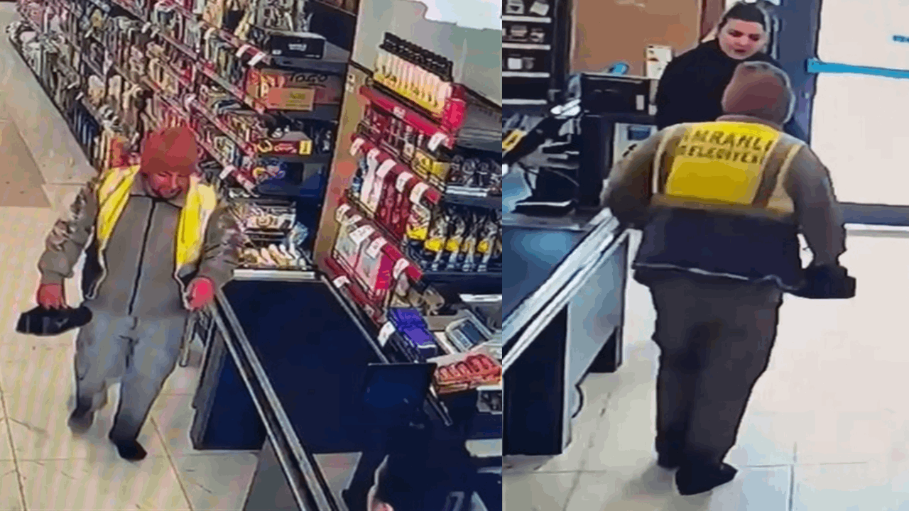 Temizlik işçisi, markete ayakkabılarını çıkarıp girdi: O anlar gündem oldu