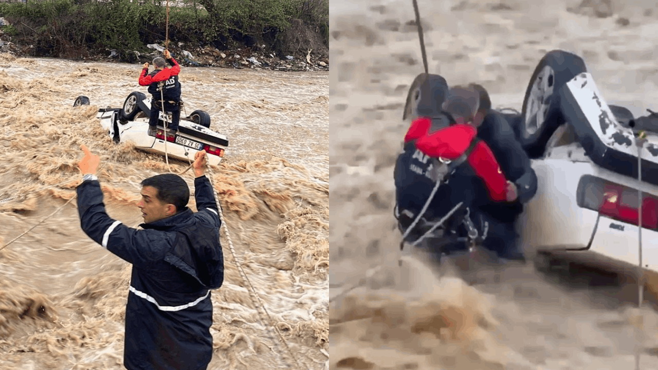 Sel sularında can pazarı: Biri kurtarıldı, diğeri öldü!