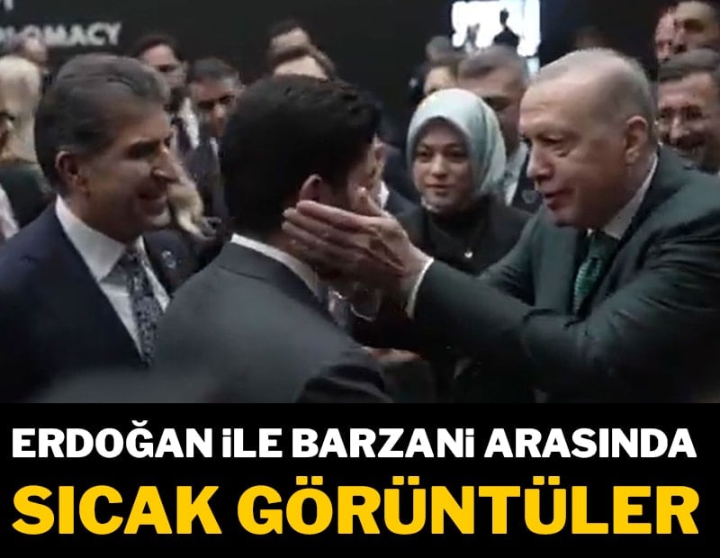Cumhurbaşkanı Erdoğan ile Barzani arasında sıcak görüntüler