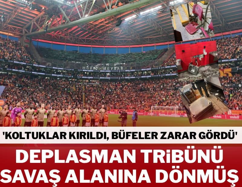 Galatasaray açıkladı! Deplasman tribünü savaş alanına dönmüş